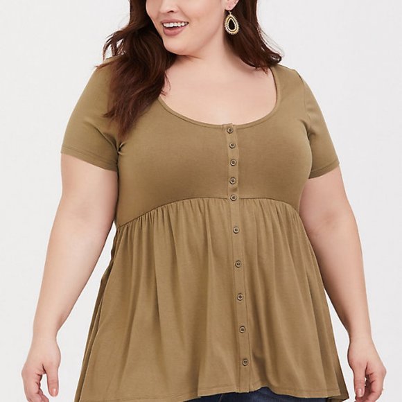 torrid Tops - Torrid Button Front Babydoll Tee